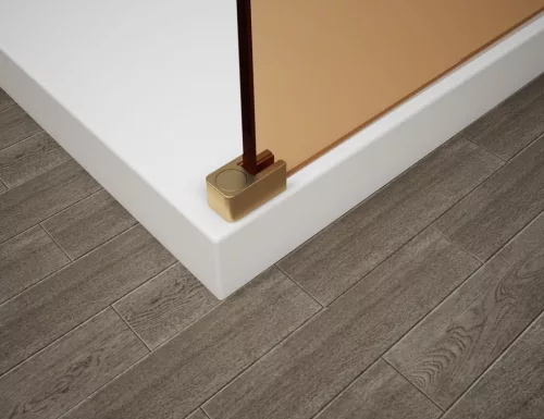 Polysan ESCA GOLD MATT Walk-in zuhanyfal, falra szerelhető, flutes üveg, 800mm