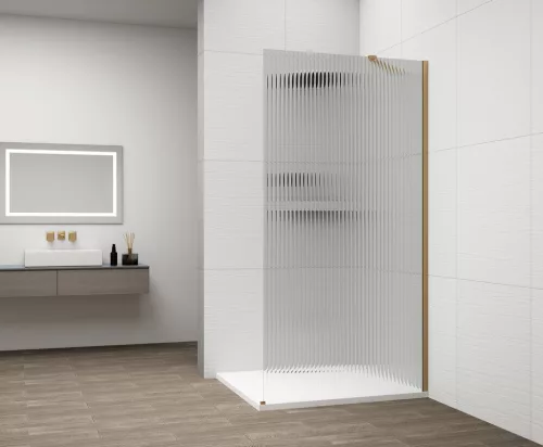 Polysan ESCA GOLD MATT Walk-in zuhanyfal, falra szerelhető, flutes üveg, 800mm