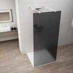 Polysan ESCA WHITE MATT Walk-in zuhanyfal, szabadonálló, füst üveg, 1100mm