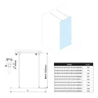Polysan ESCA WHITE MATT Walk-in zuhanyfal, szabadonálló, füst üveg, 1100mm