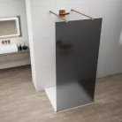 Polysan ESCA COPPER MATT Walk-in zuhanyfal, szabadon álló, füst üveg, 1200mm