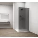 Polysan ESCA WHITE MATT Walk-in zuhanyfal, falra szerelhető, matt füst üveg, 1400mm