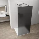 Polysan ESCA BLACK MATT Walk-in zuhanyfal, szabadonálló, füst üveg, 1400mm