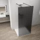 Polysan ESCA BLACK MATT Walk-in zuhanyfal, szabadonálló, füst üveg, 1400mm