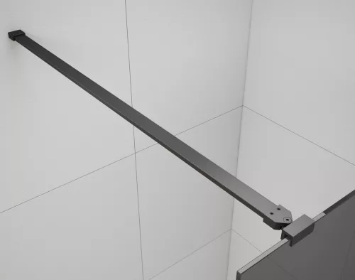 Polysan ESCA BLACK MATT Walk-in zuhanyfal, szabadonálló, füst üveg, 1400mm
