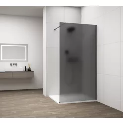 Polysan ESCA GUN METAL Walk-in zuhanyfal, falra szerelhető, matt füst üveg, 1400mm