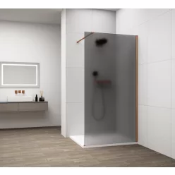 Polysan ESCA COPPER MATT Walk-in zuhanyfal, falra szerelhető, matt füst üveg, 1500mm