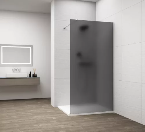 Polysan ESCA CHROME Walk-in zuhanyfal, falra szerelhető, matt füst üveg, 700mm