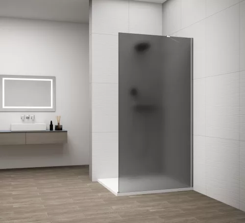 Polysan ESCA CHROME Walk-in zuhanyfal, falra szerelhető, matt füst üveg, 700mm