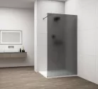 Polysan ESCA GUN METAL Walk-in zuhanyfal, falra szerelhető, matt füst üveg, 800mm