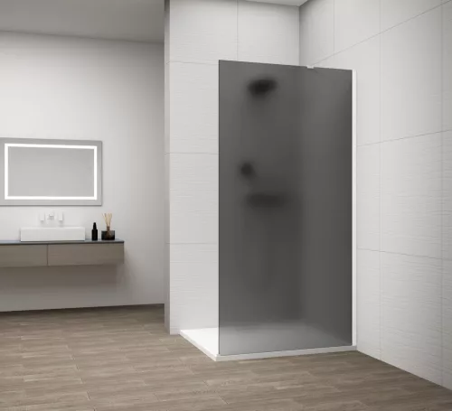 Polysan ESCA WHITE MATT Walk-in zuhanyfal, falra szerelhető, matt füst üveg, 900mm