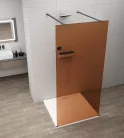 Polysan ESCA BLACK MATT Walk-in zuhanyfal, szabadonálló, barna üveg, 1400mm