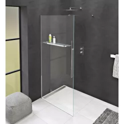 Polysan MODULAR SHOWER Fix zuhanyfal, törölközőtartó lyukakkal, 1000mm, transzparent üveg