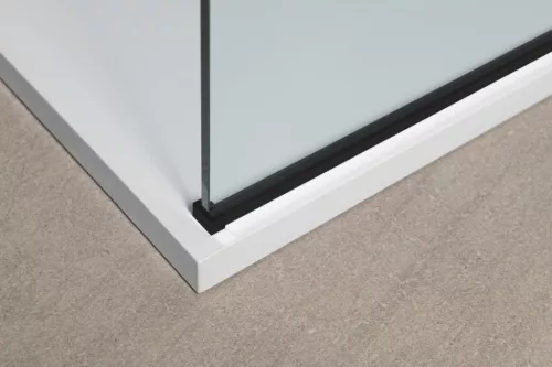 Polysan MODULAR Fix zuhanyfal, 800mm, transzparent üveg, matt fekete profil