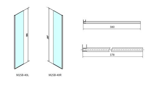 Polysan MODULAR Fix oldalfal, L típusú, 2/2-es modul, balos, 400mm, transzparent üveg