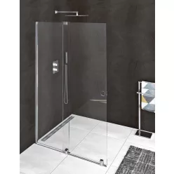 Polysan MODULAR SHOWER tolóajtó fix résszel, 1000mm, transzparent üveg