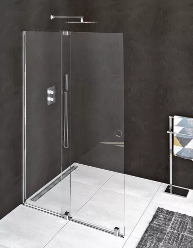 Polysan MODULAR SHOWER tolóajtó fix résszel, 1000mm, transzparent üveg