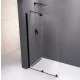 Polysan MODULAR SHOWER tolóajtó fix résszel, 1000mm, matt fekete profil, transzparent üveg