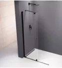 Polysan MODULAR SHOWER tolóajtó fix résszel, 1000mm, matt fekete profil, transzparent üveg