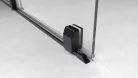 Polysan MODULAR SHOWER tolóajtó fix résszel, 1000mm, matt fekete profil, transzparent üveg