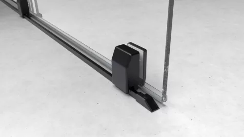 Polysan MODULAR SHOWER tolóajtó fix résszel, 1000mm, matt fekete profil, transzparent üveg
