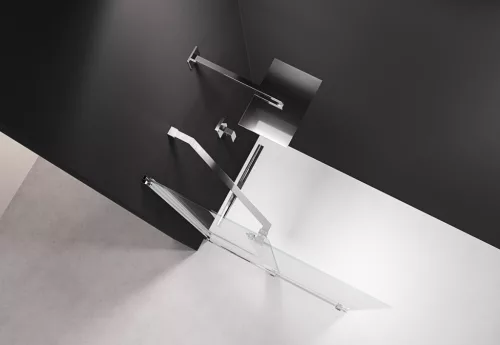 Polysan MODULAR SHOWER tolóajtó fix résszel, 1000mm, transzparent üveg