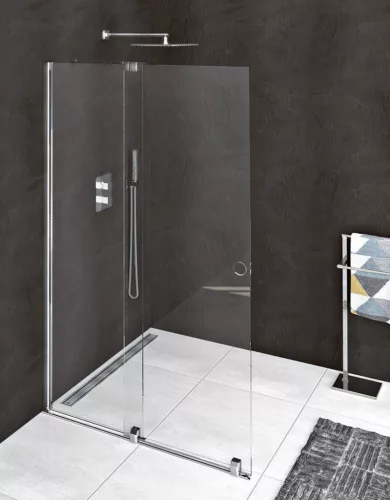 Polysan MODULAR SHOWER tolóajtó fix résszel, 1200mm, transzparent üveg