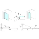 Polysan MODULAR SHOWER tolóajtó fix résszel, 1200mm, transzparent üveg