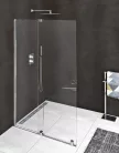 Polysan MODULAR SHOWER tolóajtó fix résszel, 1600mm, transzparent üveg