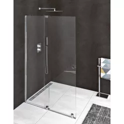 Polysan MODULAR SHOWER tolóajtó fix résszel, 1600mm, transzparent üveg