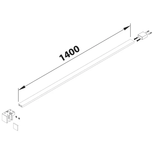 Polysan merevítő MS5 zuhanyajtóhoz, 1400mm, matt fekete