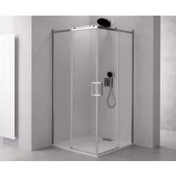 Polysan THRON LINE ROUND sarokbelépős szögletes zuhanykabin 1000x800mm, Kerek görgők