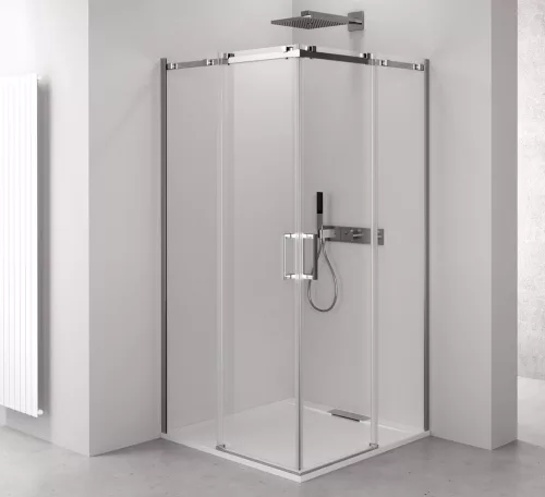 Polysan THRON LINE SQUARE szögletes zuhanykabin 1200x800mm, szögletes görgők, sarokbelépős