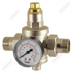   Ferro nyomáscsökkentő szelep 1/2" manométerrel (RC15M)
