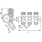 Ferro ivóvizes osztó 1"x1/2" - 3 utas (RDW250300)
