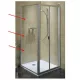 Kolo Akord zuhanyfal matt ezüst profil transparent üveg 800 mm (RSKS80222005)