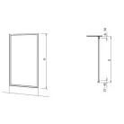 Kolo Akord zuhanyfal matt ezüst profil transparent üveg 800 mm (RSKS80222005)