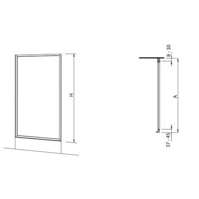 Kolo Akord zuhanyfal matt ezüst profil transparent üveg 800 mm (RSKS80222005)
