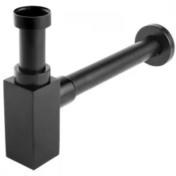 Ferro Quadro szögletes búraszifon 32 mm fekete S280-BL rajza