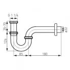 Ferro S281 csőszifon 32 mm króm (S281)