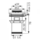 Ferro S283-BL-B ClickClack leeresztő fekete (S283-BL-B)