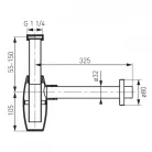 Ferro S286 ovális búraszifon 32 mm króm (S286)
