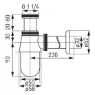 Ferro S30 univerzális búraszifon 32 mm króm (S30)