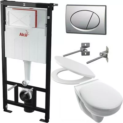 Alcaplast sarokba építhető WC tartály SZETT matt króm nyomólappal s109 (SANISET109)