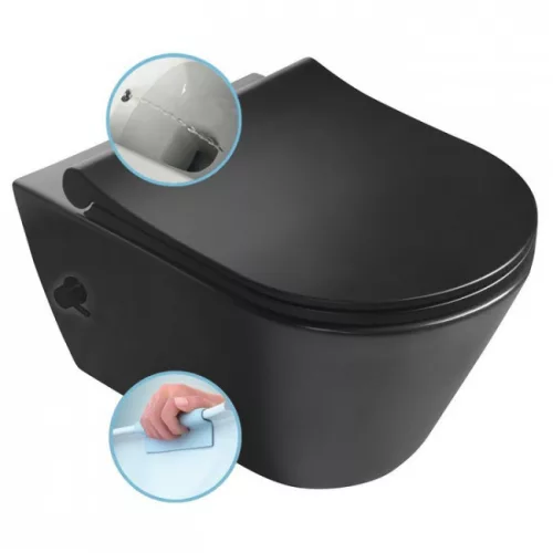 Sapho AVVA RIMLESS fali WC bidézuhannyal matt fekete