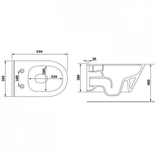 Sapho AVVA RIMLESS fali WC bidézuhannyal fehér SAPHO-100315