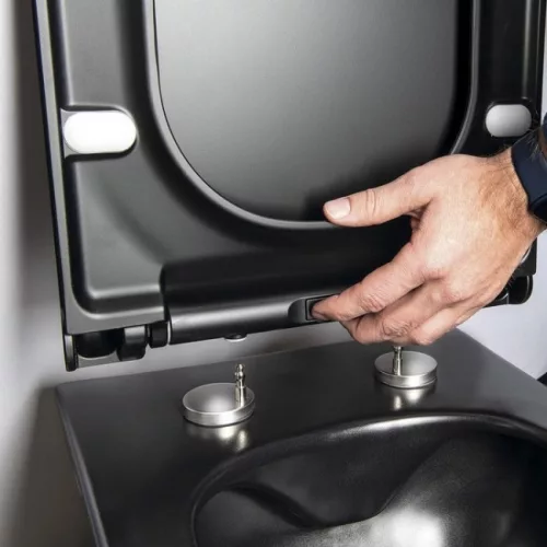 SAPHO Avva slim WC ülőke Softclose fekete SAPHO-100787-110