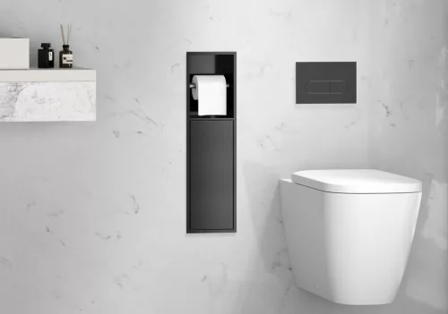 INSERTA burkolható WC-papírtartó, 600x170mm, gun metal (1301-60B)