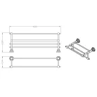 DIAMOND törölközőtartó polc, 60cm, bronz (1318-14)