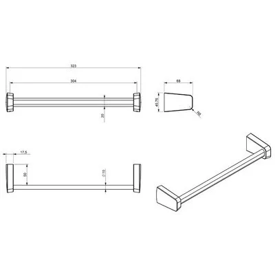 Sapho Zen törölköző tartó 300 mm króm 160938